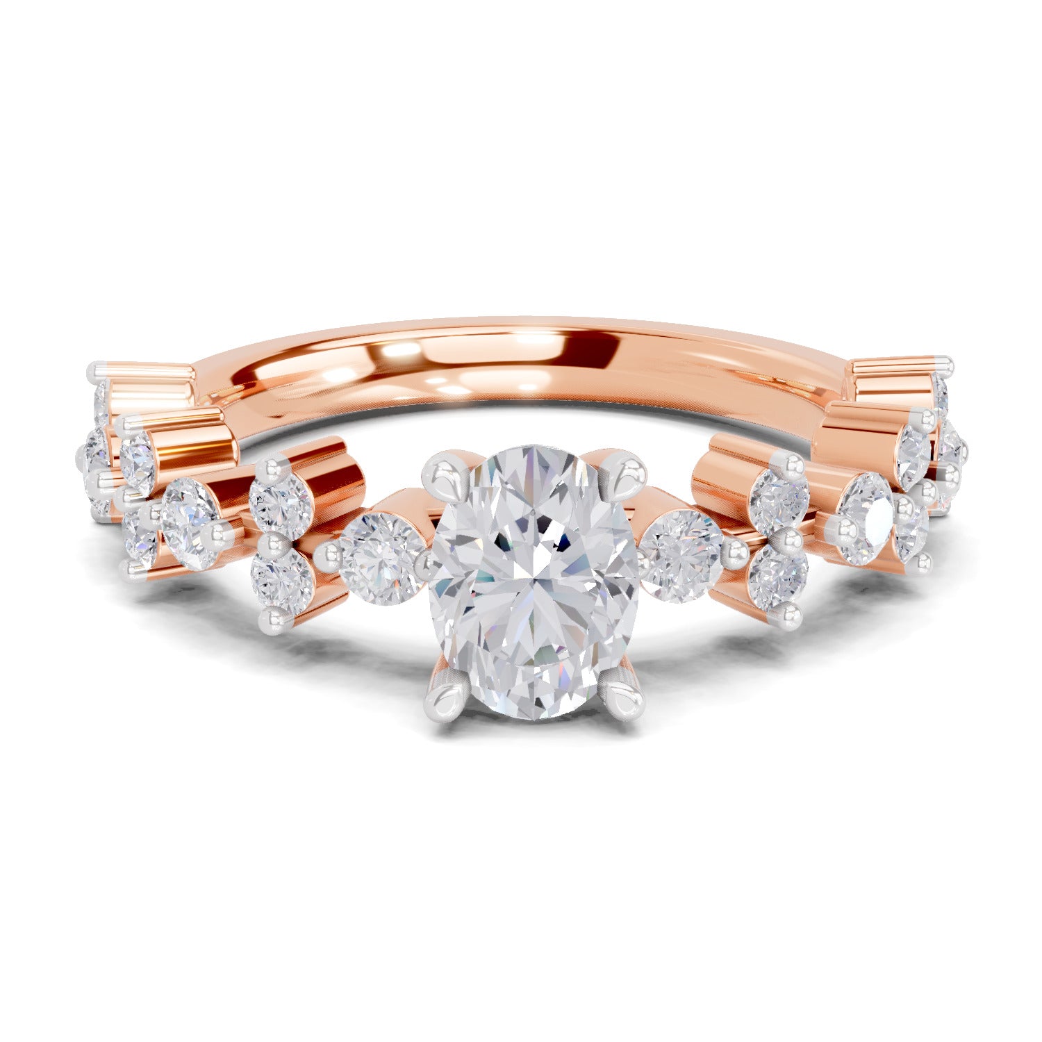 1.24 Ct Oval Shape Solitaire Diamond Ring| 14K Rose Gold
