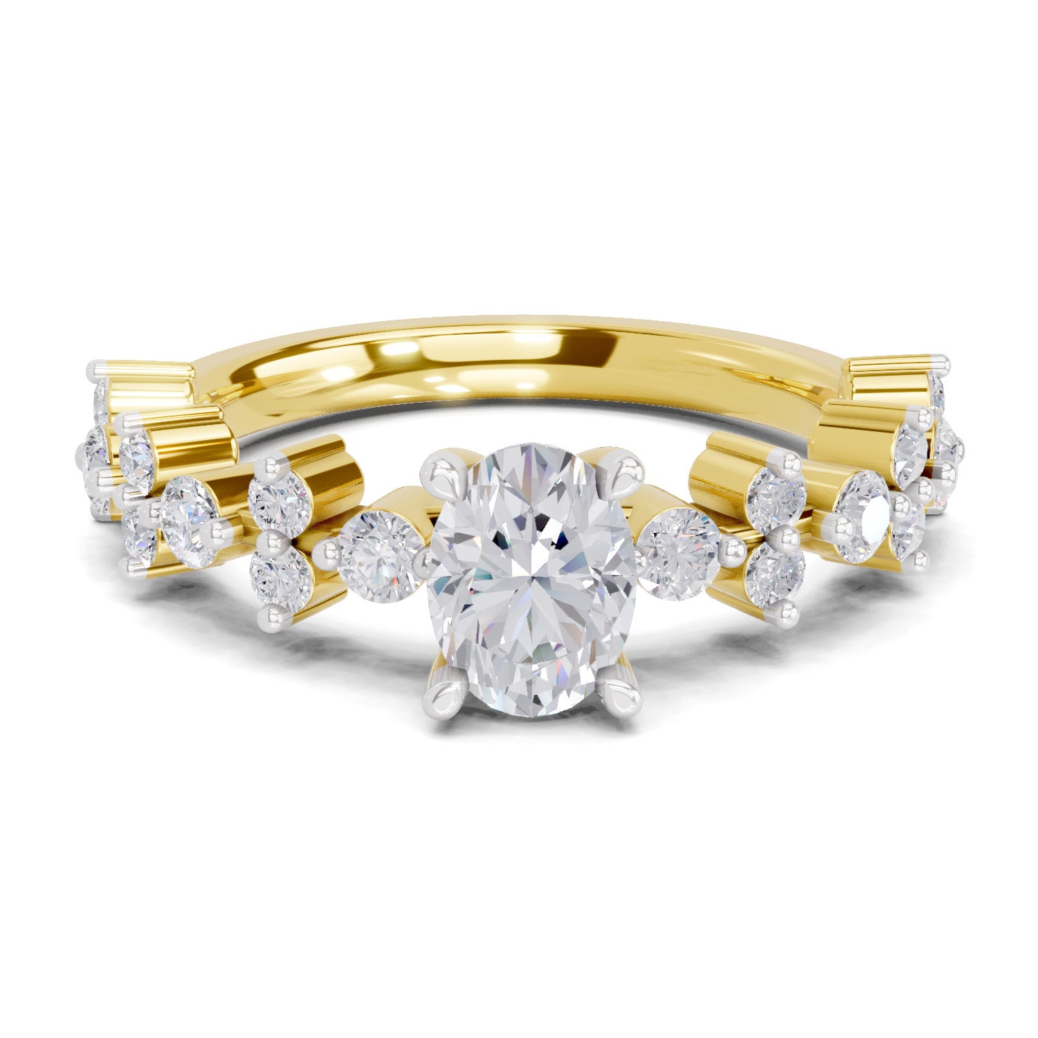 1.24 Ct Oval Shape Solitaire Diamond Ring| 14K Yellow Gold