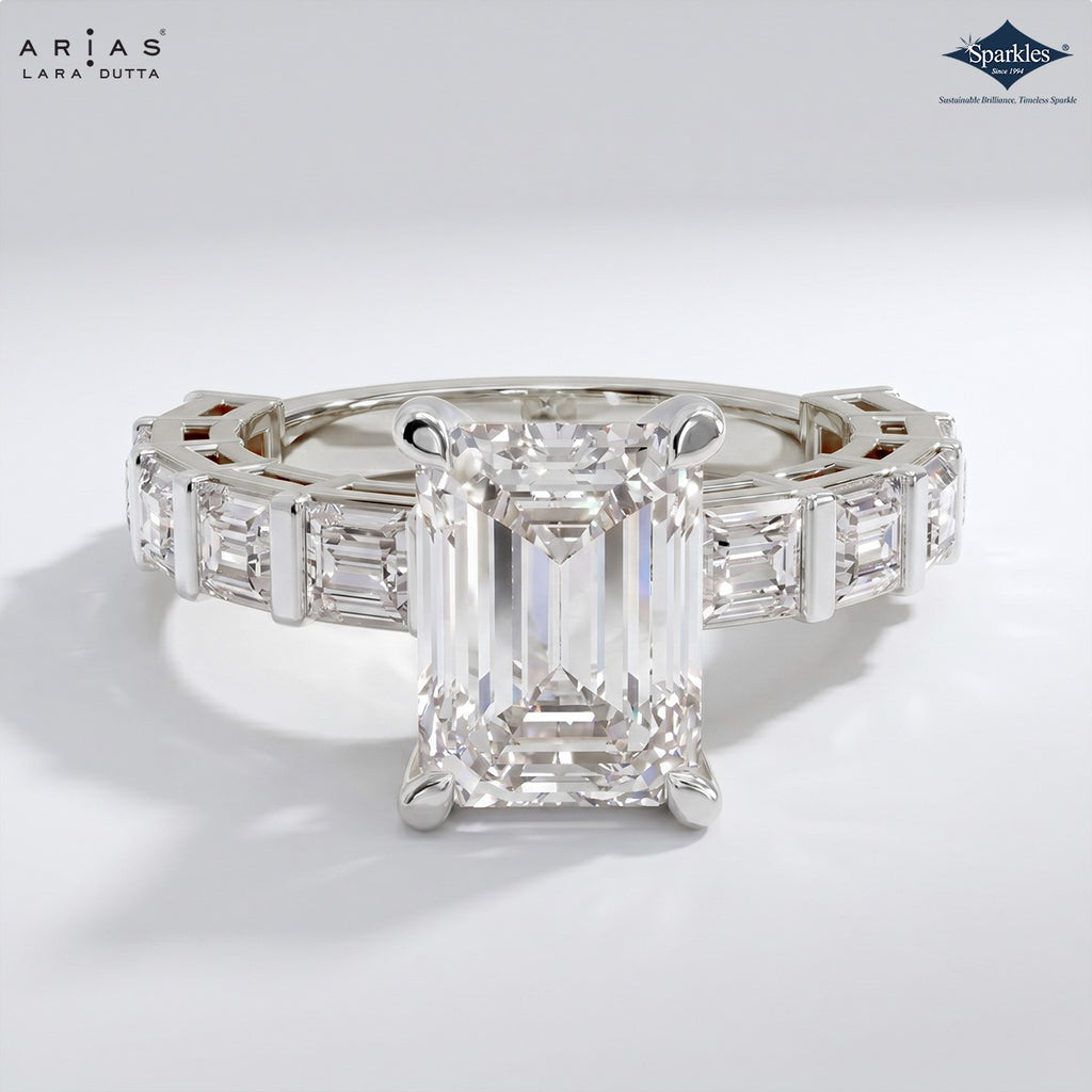 Arias by Lara Dutta Emerald Diamond Ring