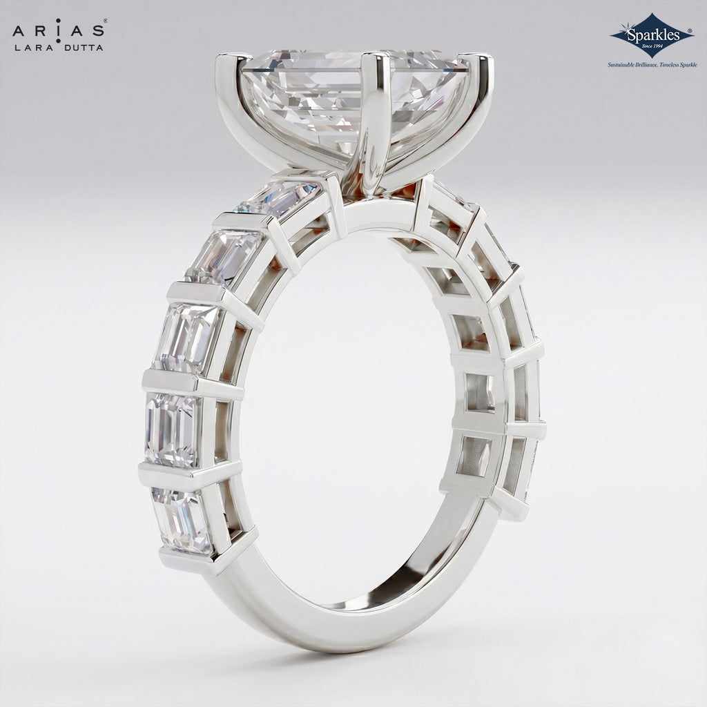 Arias by Lara Dutta Emerald Diamond Ring