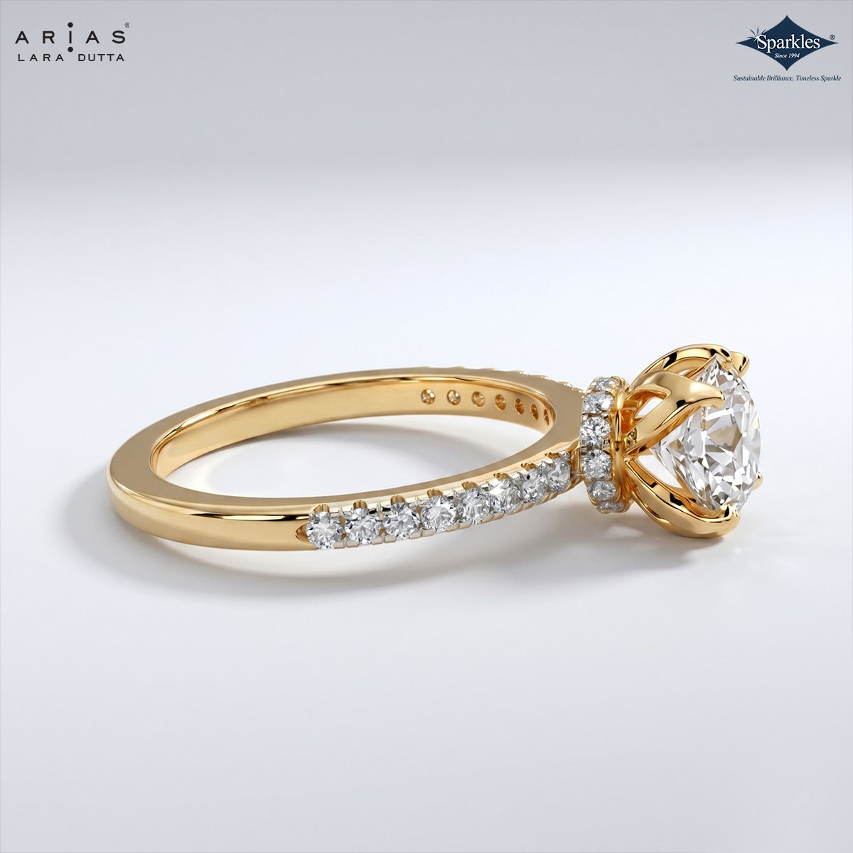 Arias by Lara Dutta Signature Pavé Solitaire Ring
