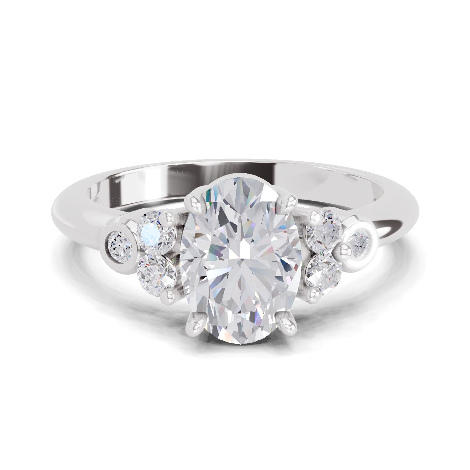 1.31 Ct Oval Shape Solitaire Diamond Ring| 14K White Gold