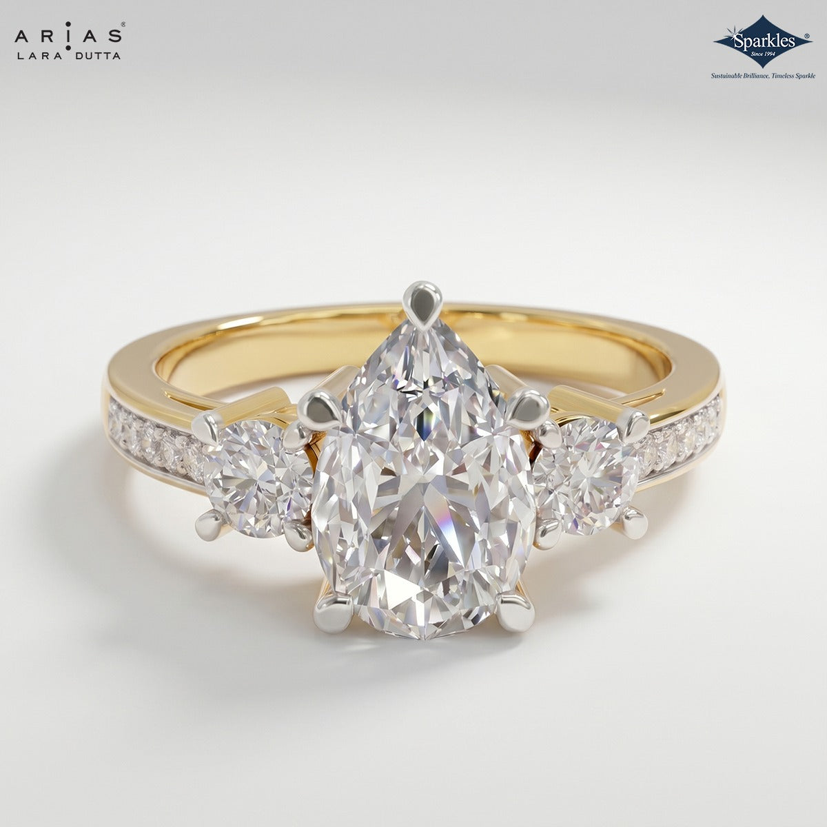 Arias by Lara Dutta Pear Shape Stone Ring