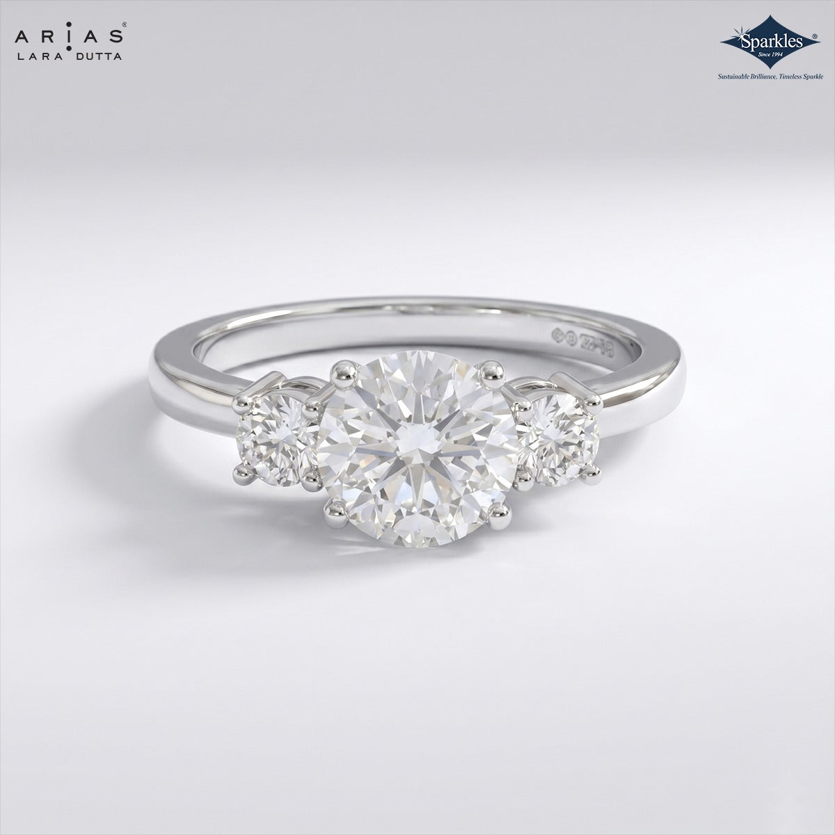 Arias by Lara Dutta Signature Three-Stone Trilogy Ring