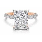 Sparkles 5.37 Ct Emerald Shape Solitaire Diamond Ring 14K Yellow Gold