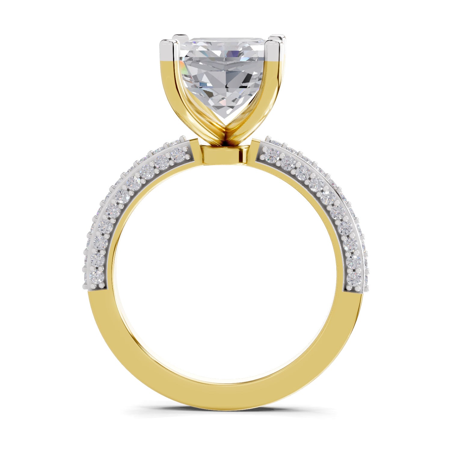 5.37 Ct Emerald Shape Solitaire Diamond Ring| 14K Yellow Gold