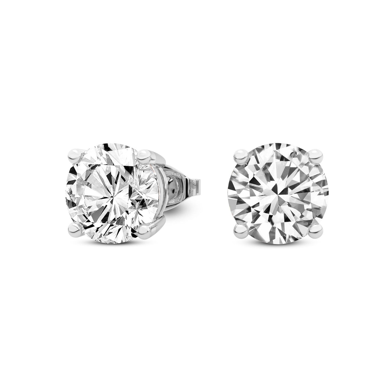 1 Ct 4 Prong Round Shape Diamond Earrings 14K