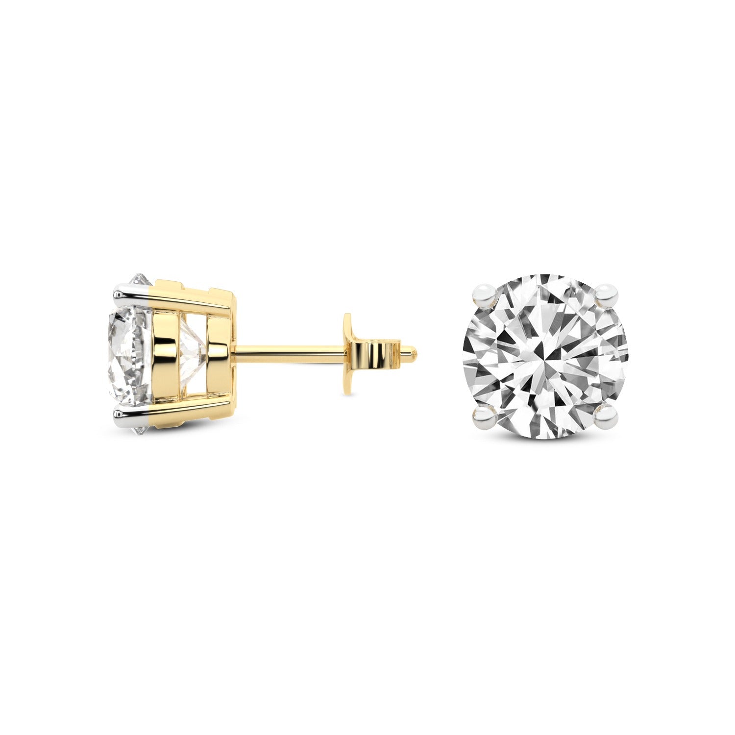 2 Ct 4 Prong Round Shape Diamond Earrings 14K