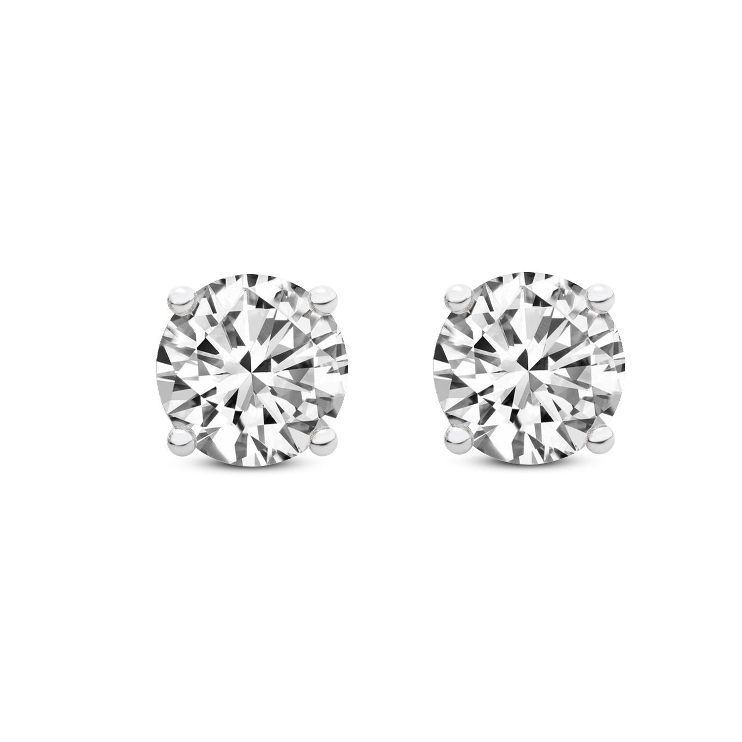 Sparkles Lab Grown Round Diamond Stud Earrings (0.75 ct. tw) in 14K White Gold