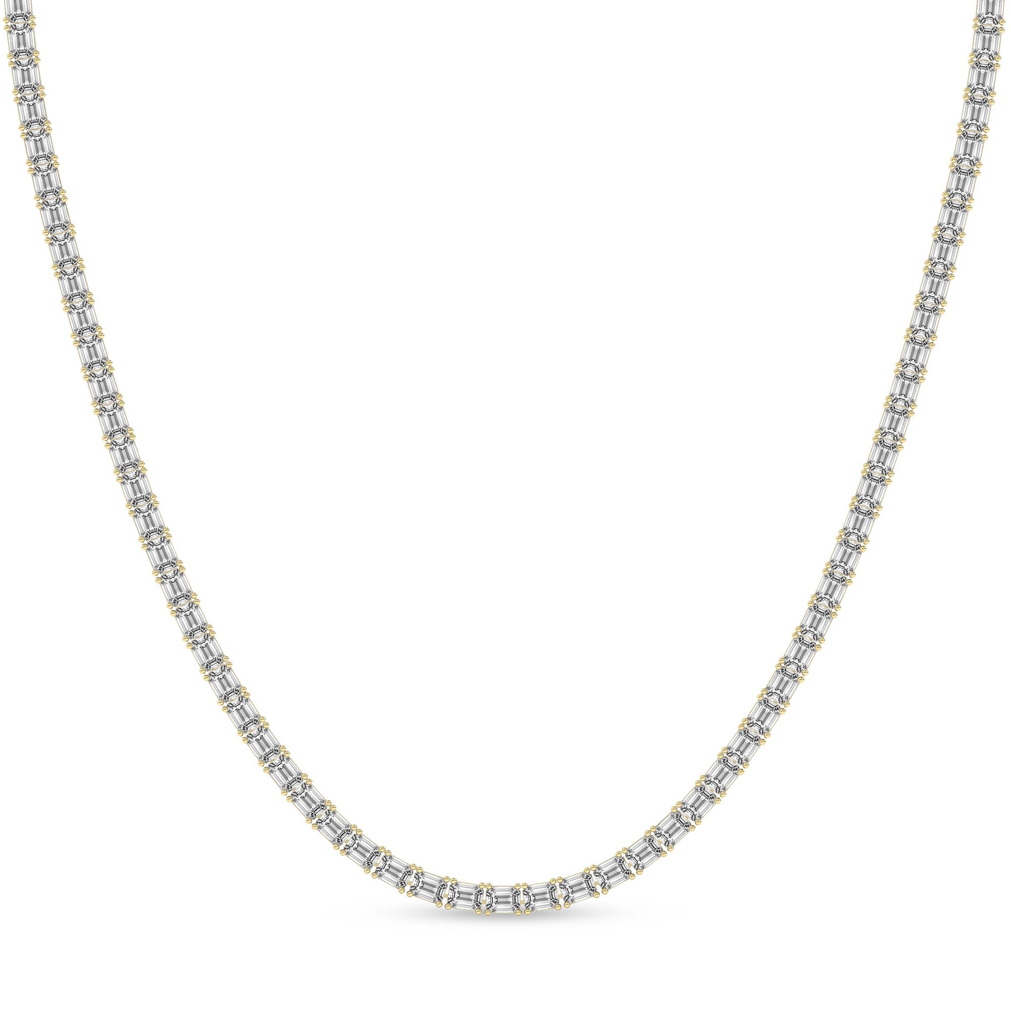 Sparkles Emerald-Cut Tennis Necklace