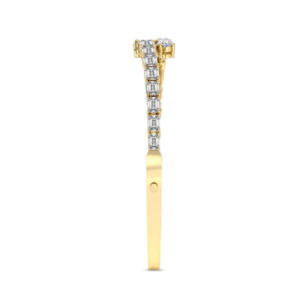 Sparkles 14K Gold Baguette & Pear-Shaped 4.92 Carat Bangle Bracelet