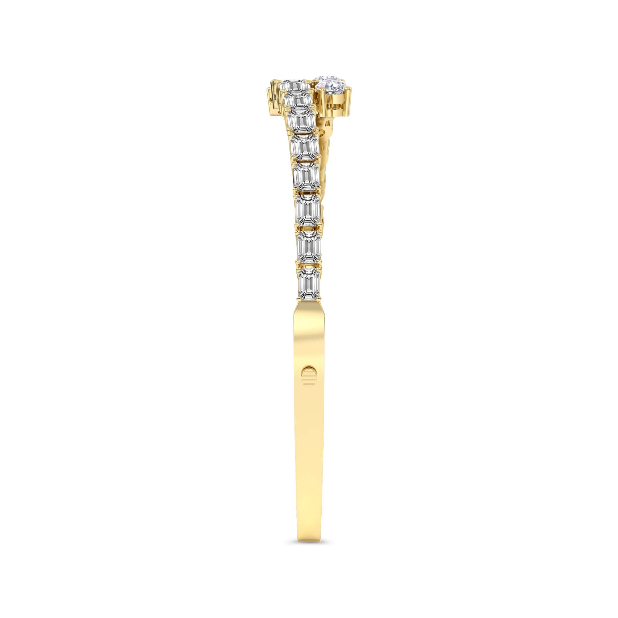 Sparkles Baguette & Pear-Shaped Bangle Bracelet