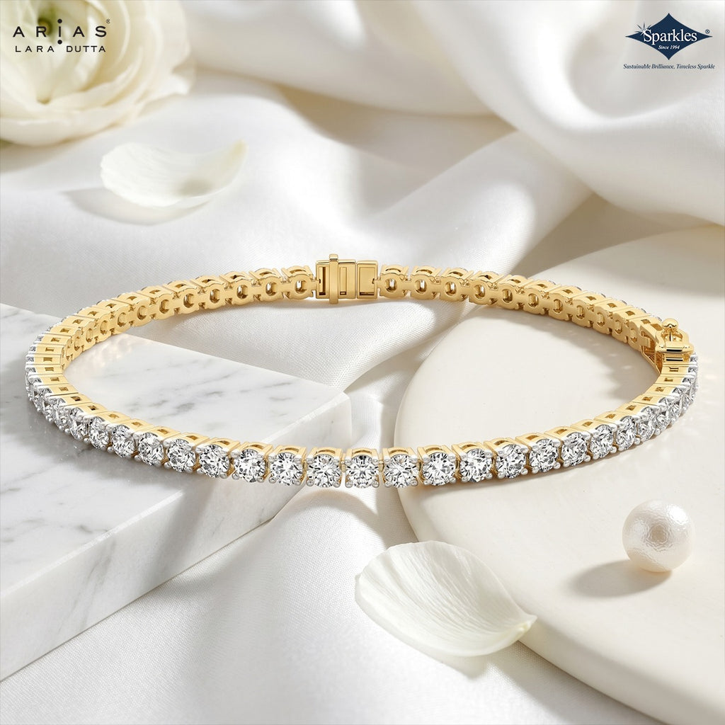 Arias by Lara Dutta Golden Radiance Tennis Bracelet