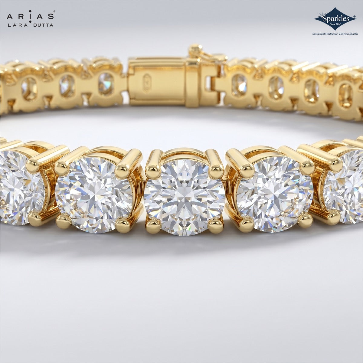 Arias by Lara Dutta Golden Radiance Tennis Bracelet