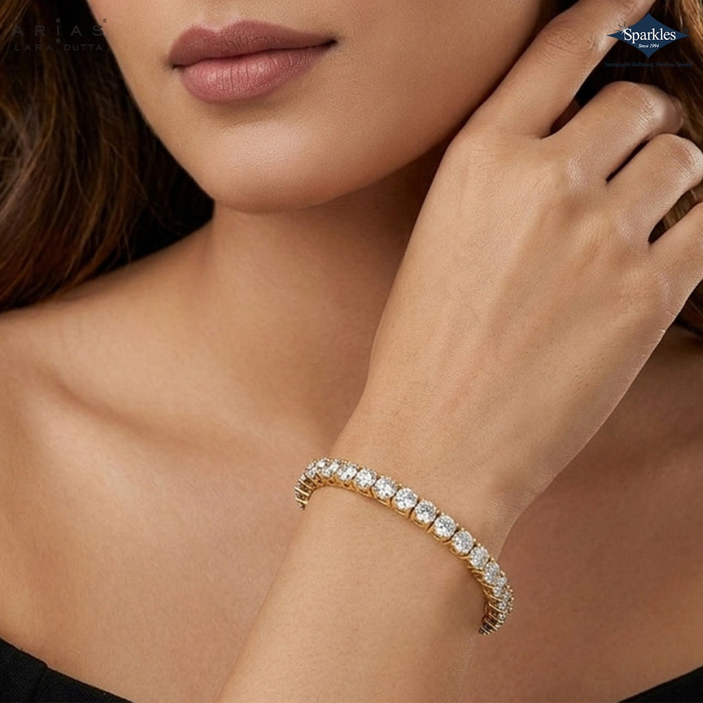 Arias by Lara Dutta Golden Radiance Tennis Bracelet