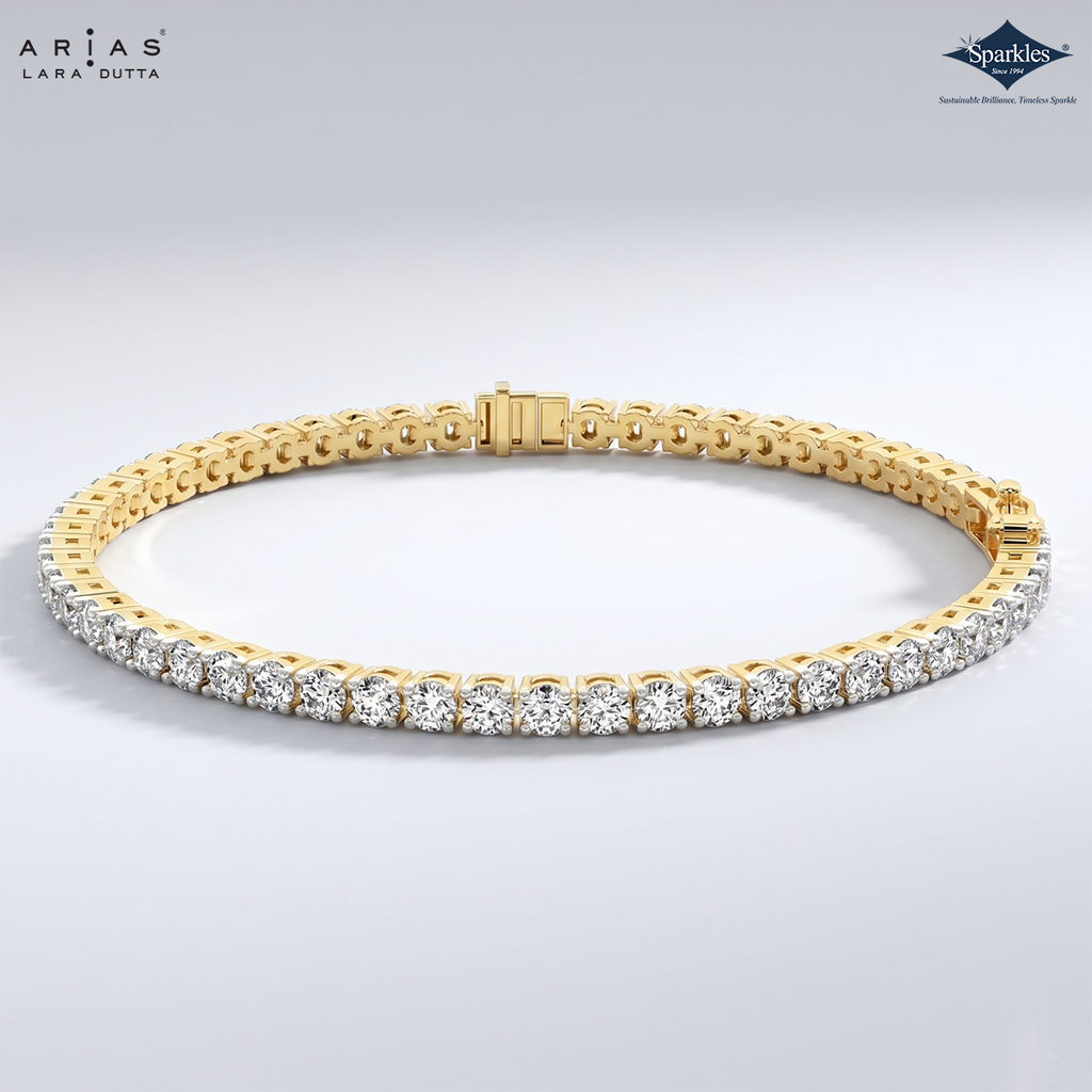 Arias by Lara Dutta Elegant Round-Cut Tennis Bracelet