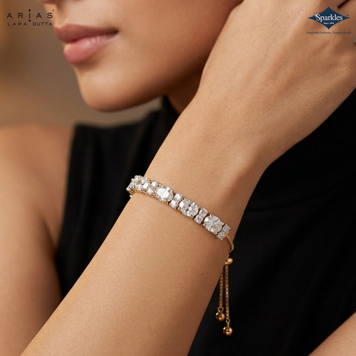 Arias by Lara Dutta Adjustable Bolo Chain Bracelet