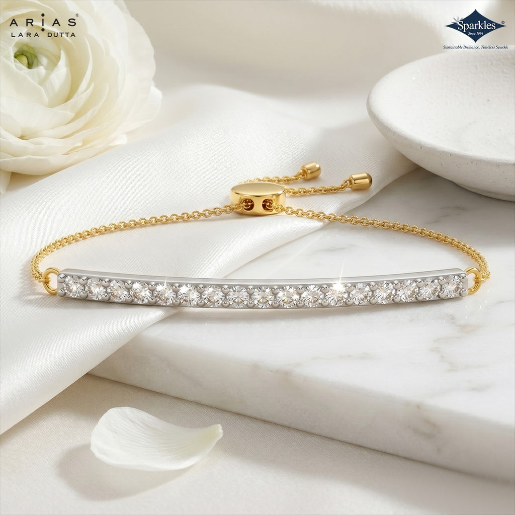 Arias by Lara Dutta Diamond Bar Bolo Bracelet