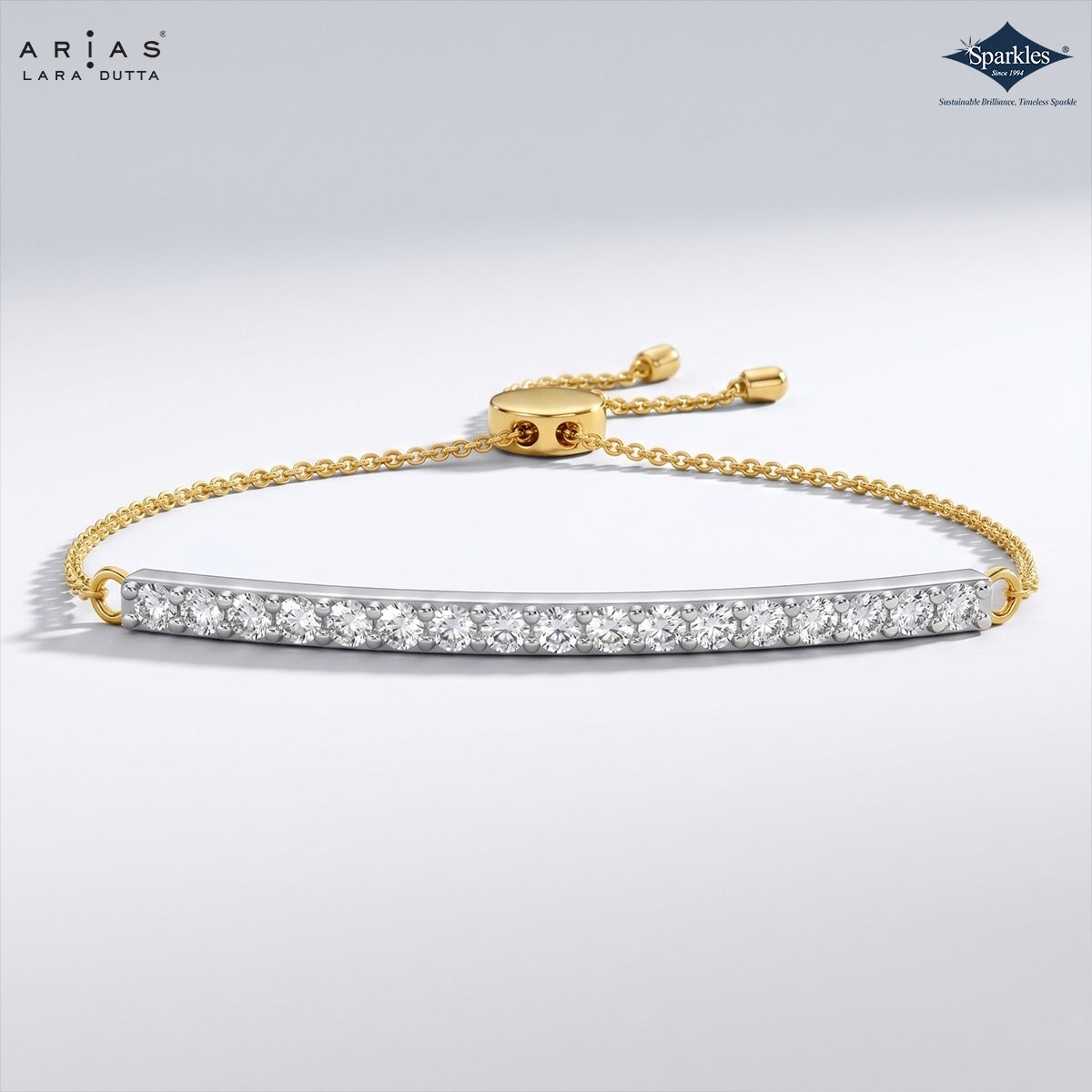 Arias by Lara Dutta Diamond Bar Bolo Bracelet