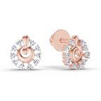 0.1 Carat Grace Circle Studs Earrings | 14K Rose Gold