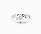 0.46 CTW Round & Marquise Diamond Cluster Ring in 14K White Gold