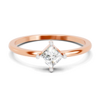 Sparkles Lab Grown Diamond 0.04 Kite-Set Princess Cut Solitaire Ring| 14K Rose Gold