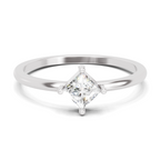 Sparkles Lab Grown Diamond 0.04 Kite-Set Princess Cut Solitaire Ring| 14K White Gold
