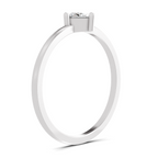 Sparkles Lab Grown Diamond 0.04 Kite-Set Princess Cut Solitaire Ring| 14K White Gold