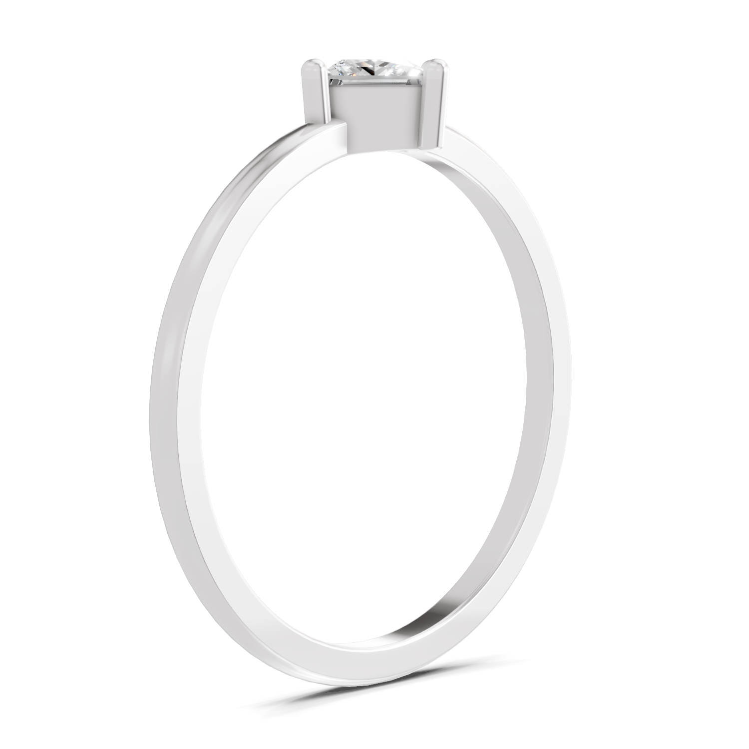 Sparkles Lab Grown Diamond 0.04 Kite-Set Princess Cut Solitaire Ring| 14K White Gold