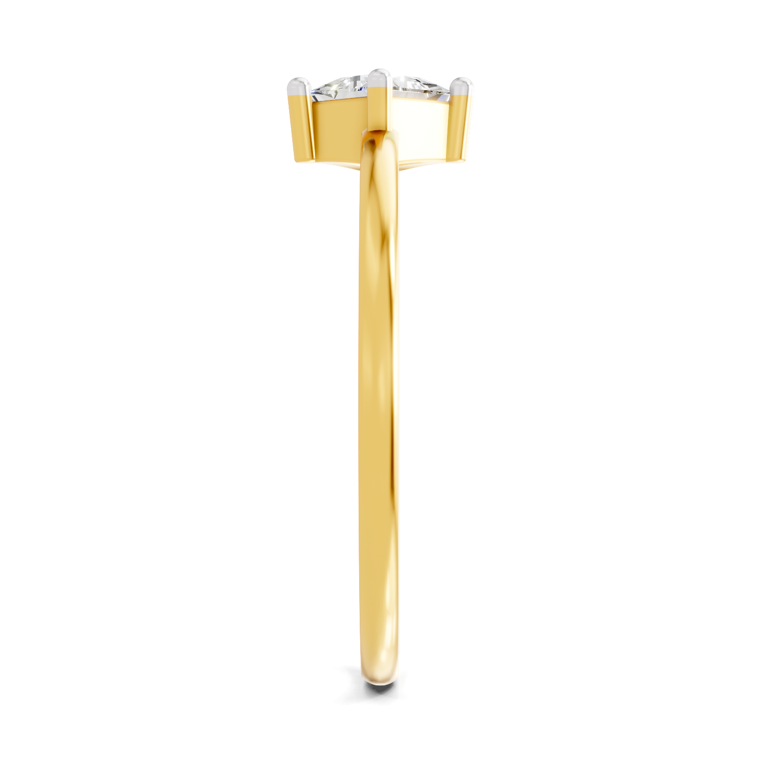Sparkles Lab Grown Diamond 0.04 Kite-Set Princess Cut Solitaire Ring| 14K Yellow Gold
