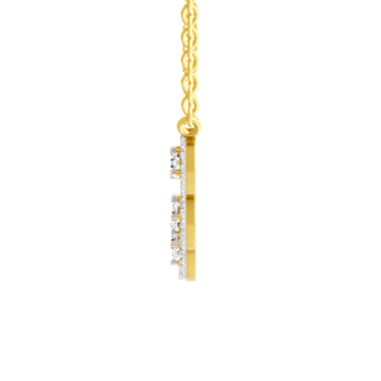 0.11 Carat Round 5 stone Necklace | 14K Yellow Gold