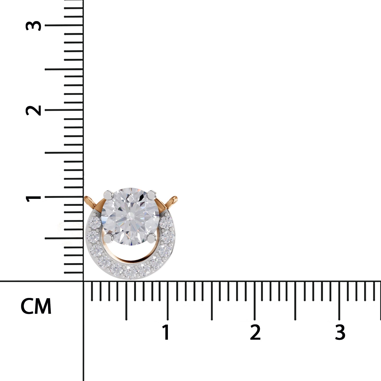 1.15 Ct Round Shape Halo Diamond Necklace | 14K Yellow Gold