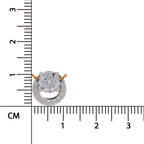 1.15 Ct Round Shape Halo Diamond Necklace | 14K Rose Gold