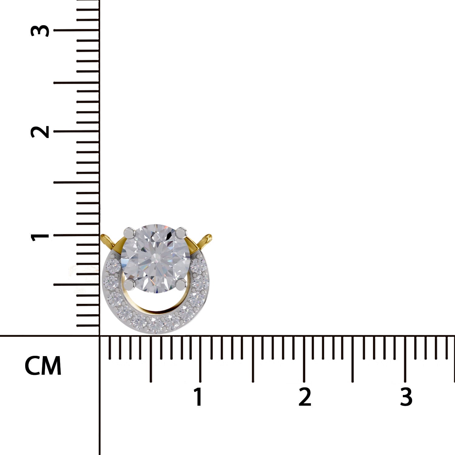 1.15 Ct Round Shape Halo Diamond Necklace | 14K Yellow Gold