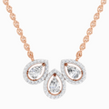 0.73 ct Pear Trio Pendant Necklace in 14K