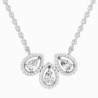 0.73 ct Pear Trio Pendant Necklace in 14K