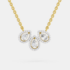 0.73 ct Pear Trio Pendant Necklace in 14K