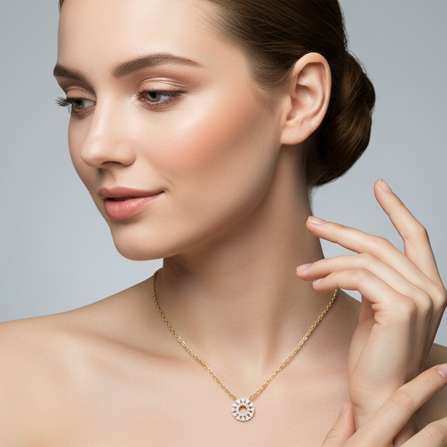 0.24 Carat Round Necklace | 14K Yellow Gold