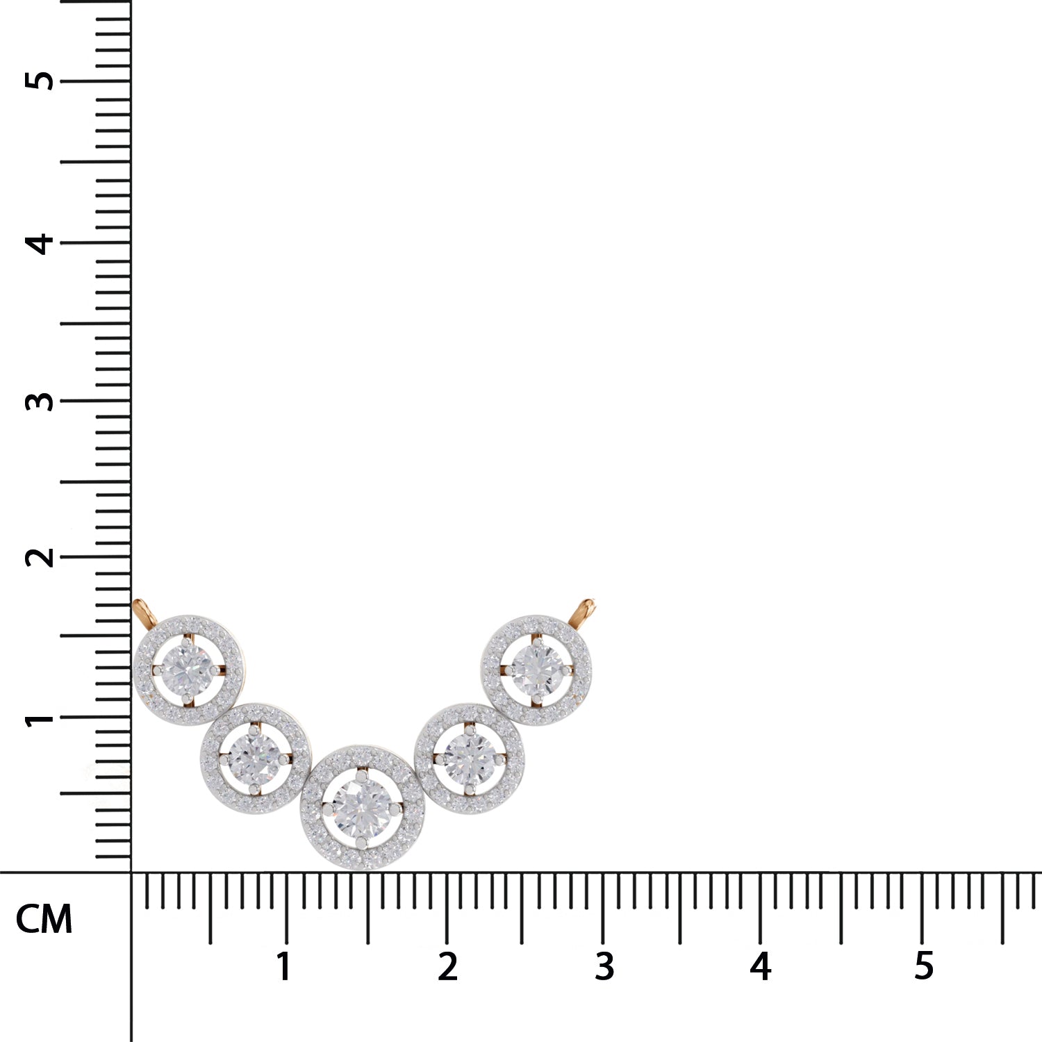 1 Ct Round Shape Halo Diamond Necklace | 14K Yellow Gold