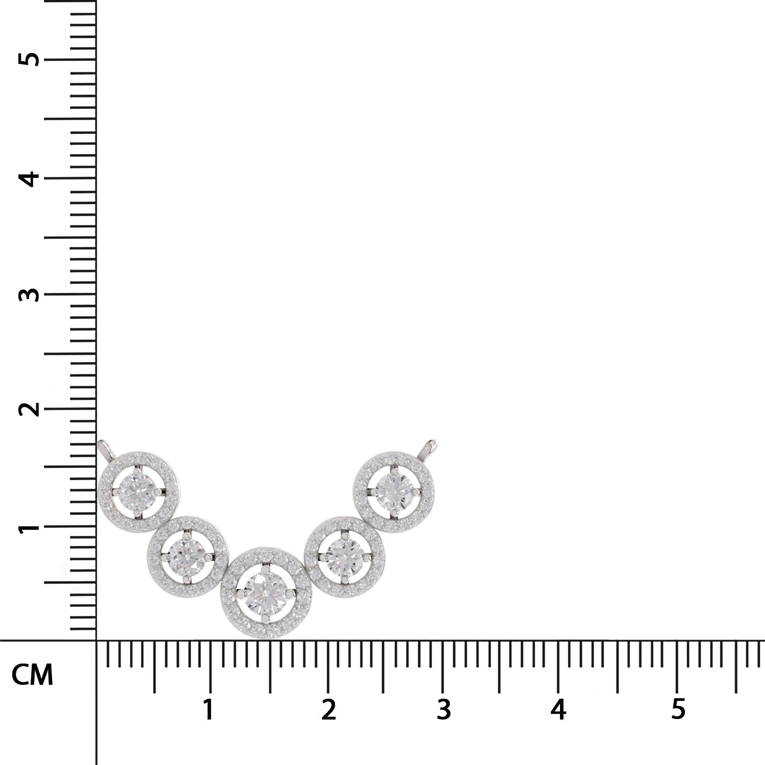 1 Ct Round Shape Halo Diamond Necklace | 14K White Gold