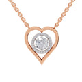 0.61 Ct Heart Halo Diamond Necklace in 14K