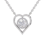 0.61 Ct Heart Halo Diamond Necklace in 14K