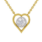 0.61 Ct Heart Halo Diamond Necklace in 14K