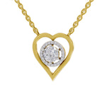 0.61 Ct Heart Halo Diamond Necklace in 14K