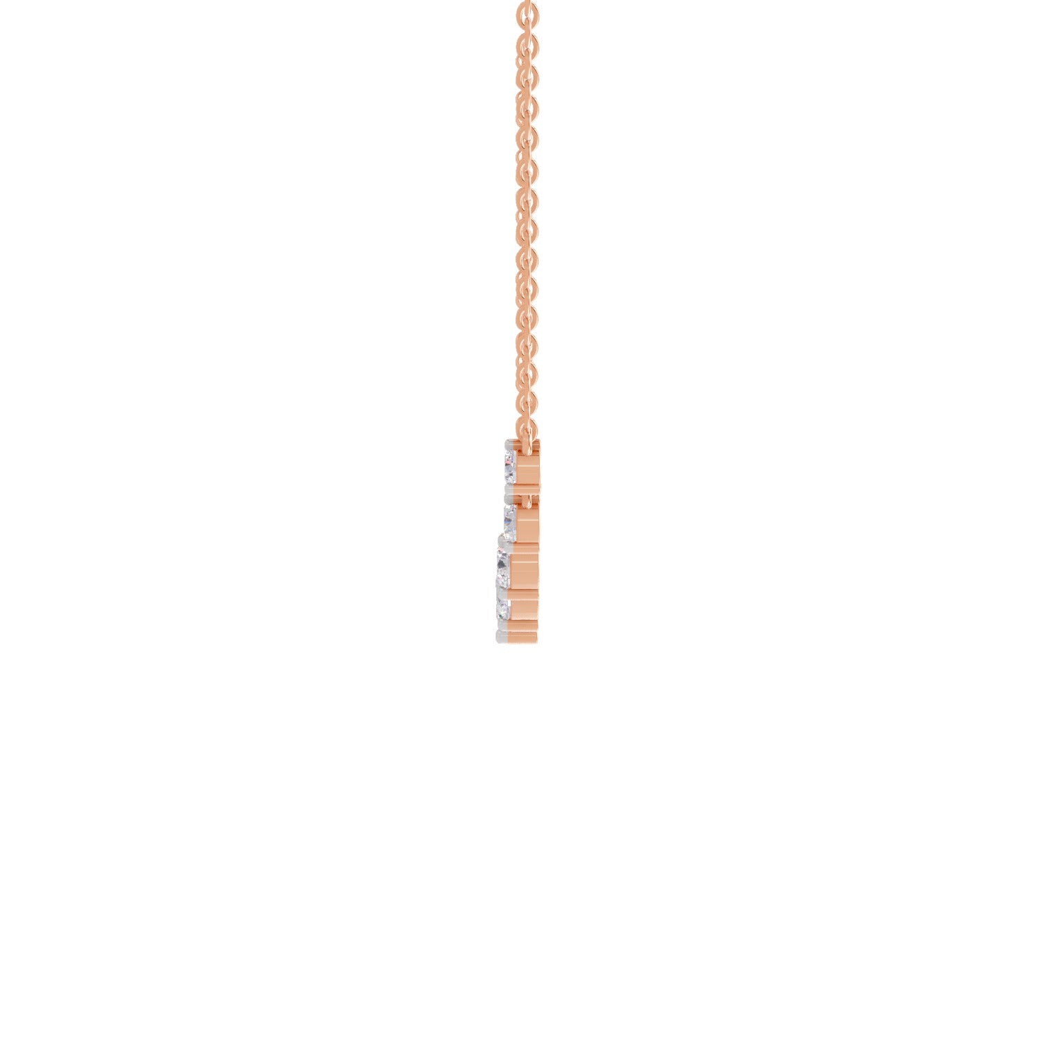 2.97 Ct Round Shape Diamond Necklace | 14K Rose Gold