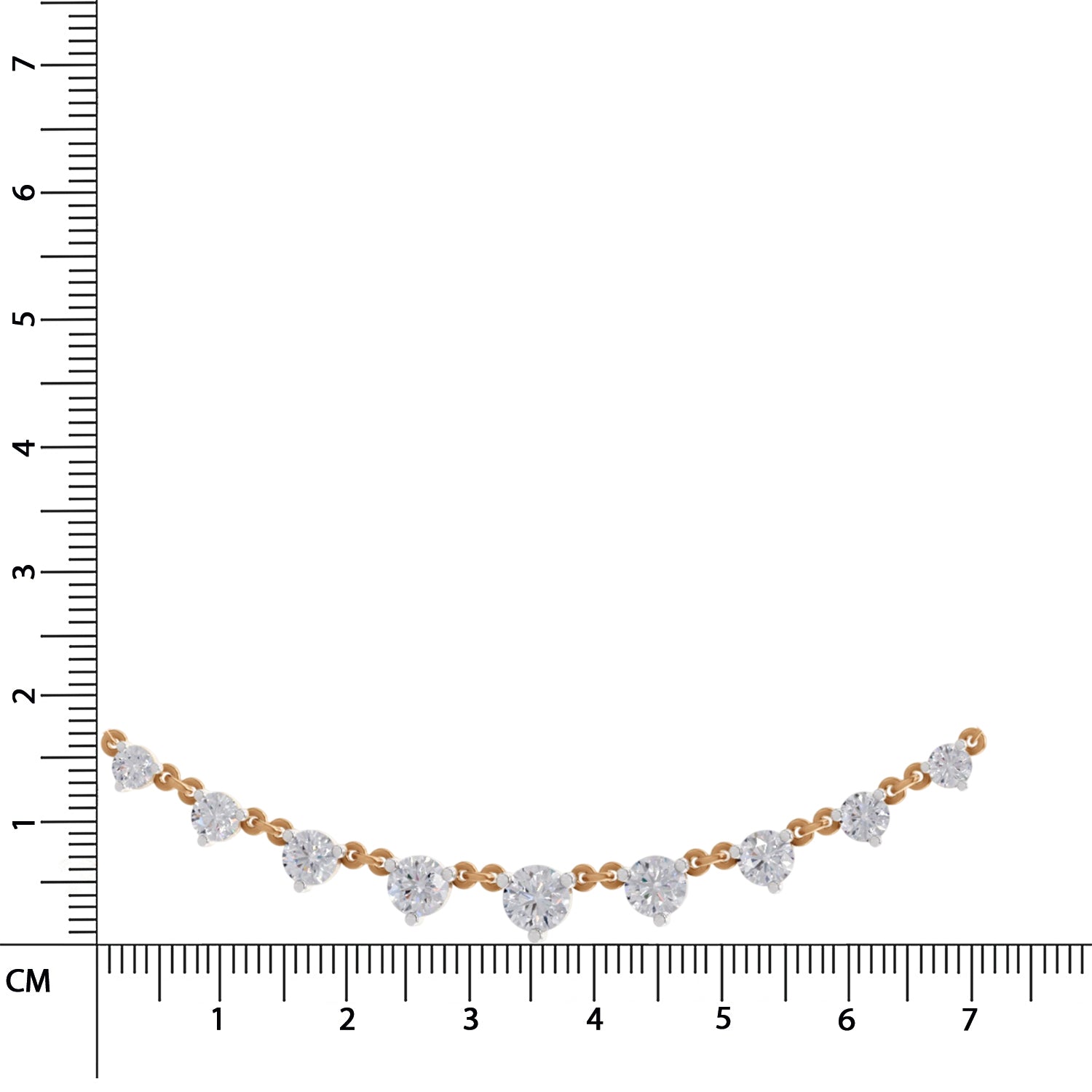 2.97 Ct Round Shape Diamond Necklace | 14K Rose Gold