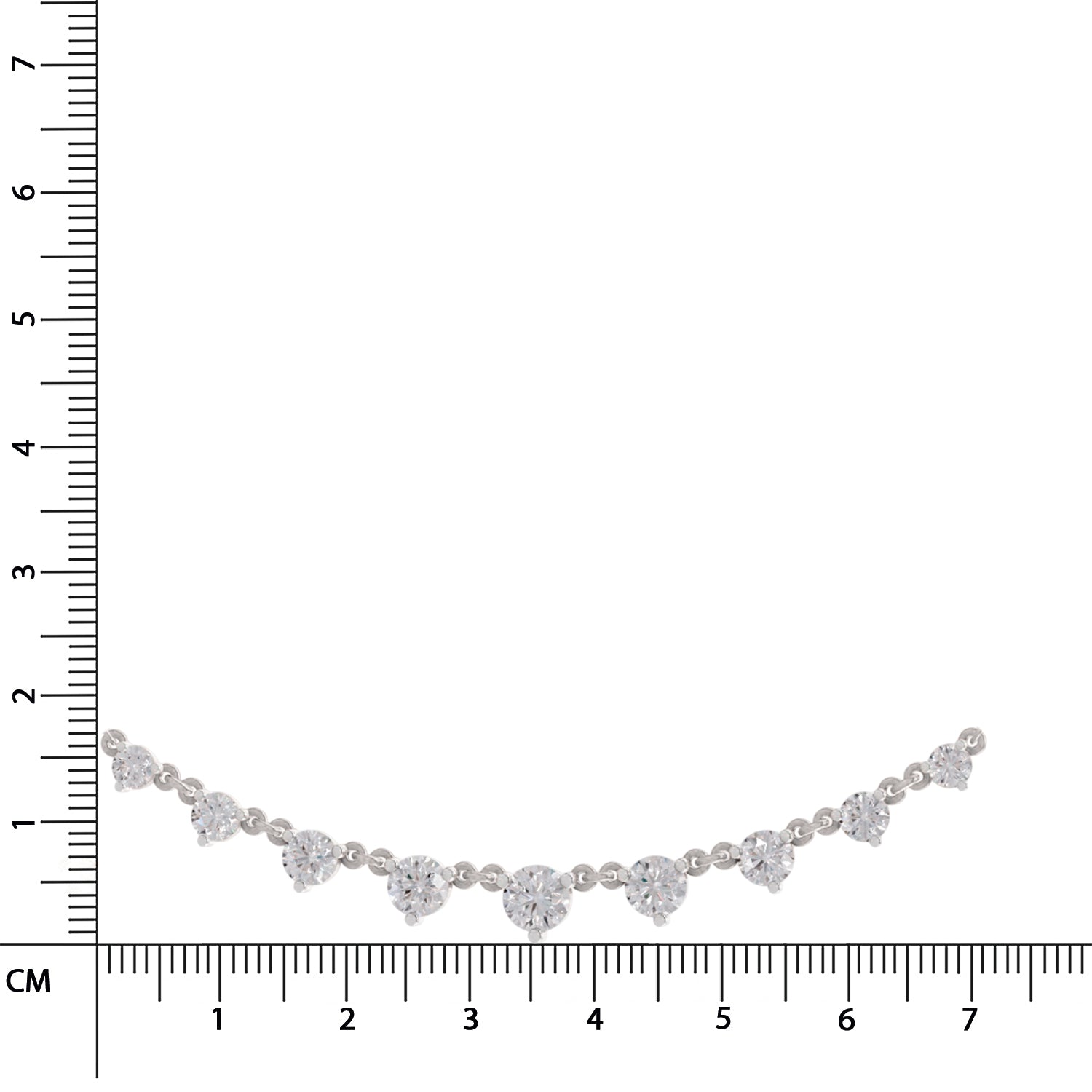 2.97 Ct Round Shape Diamond Necklace | 14K White Gold