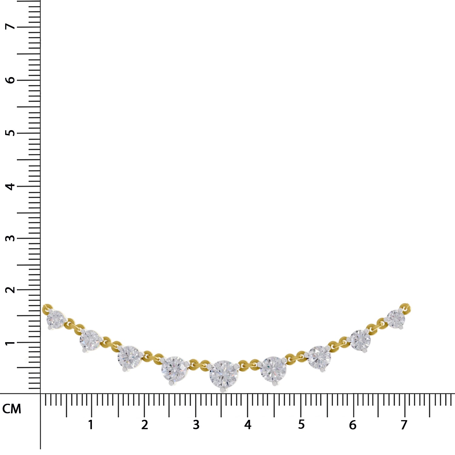 2.97 Ct Round Shape Diamond Necklace | 14K Yellow Gold