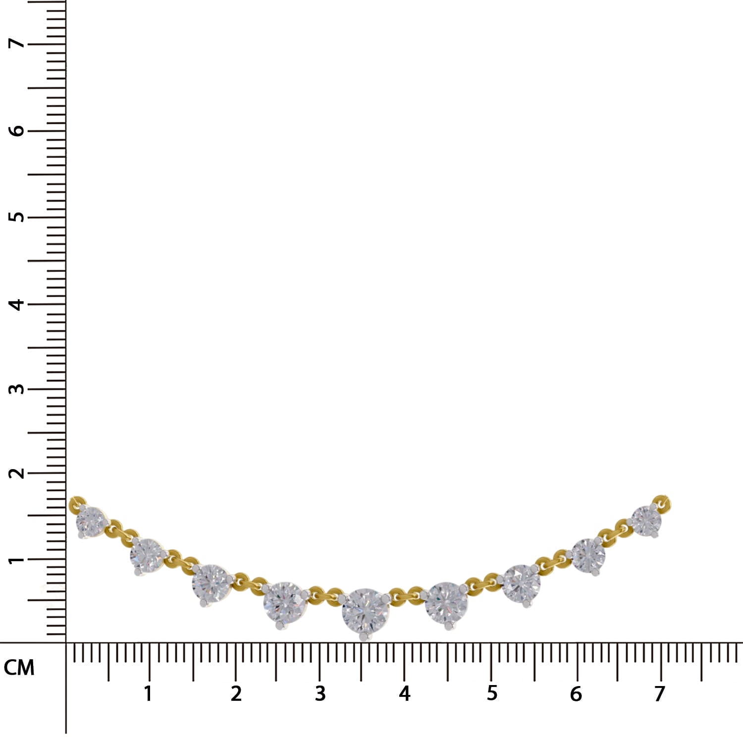 2.97 Ct Round Shape Diamond Necklace | 14K Yellow Gold