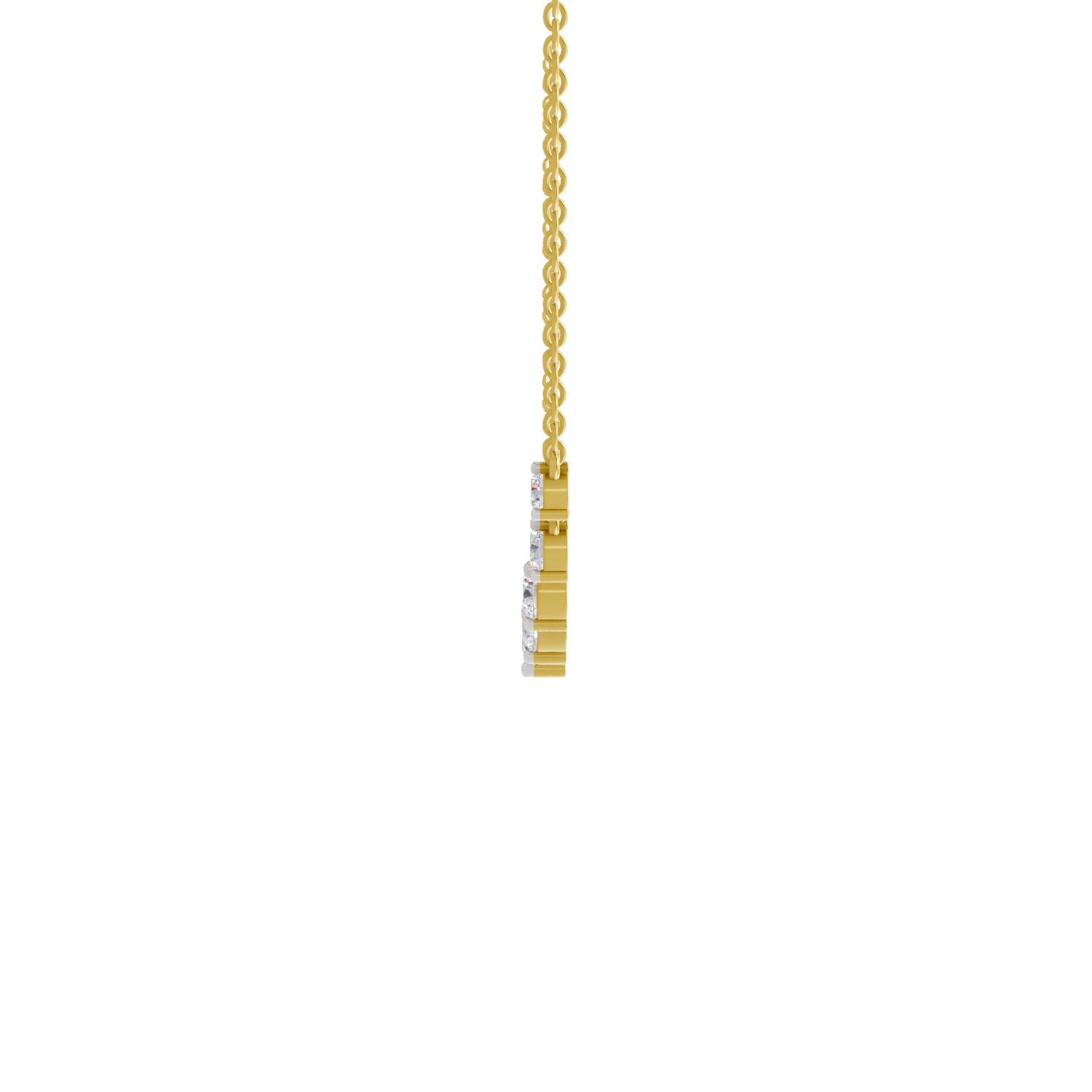 2.97 Ct Round Shape Diamond Necklace | 14K Yellow Gold